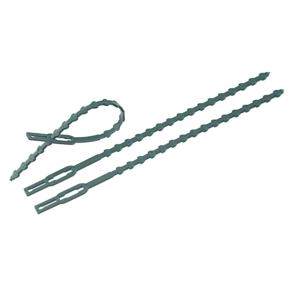 Multipurpose plastic reusable fish bone shape adjustable garden plant zip ties